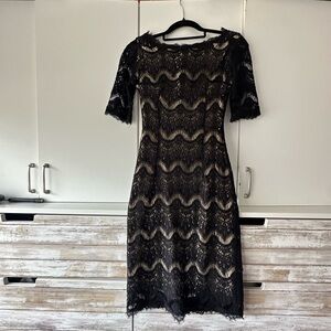 🖤 Shabby Apple Black Lace Dress Size 2 – Lined Elegant Cocktail Party Dress